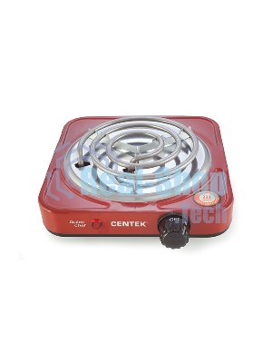Плита настольная электрическая Centek CT-1508 красный, 1 кВт, ТЭН, конфорки - 1, эмаль, поворотные переключатели