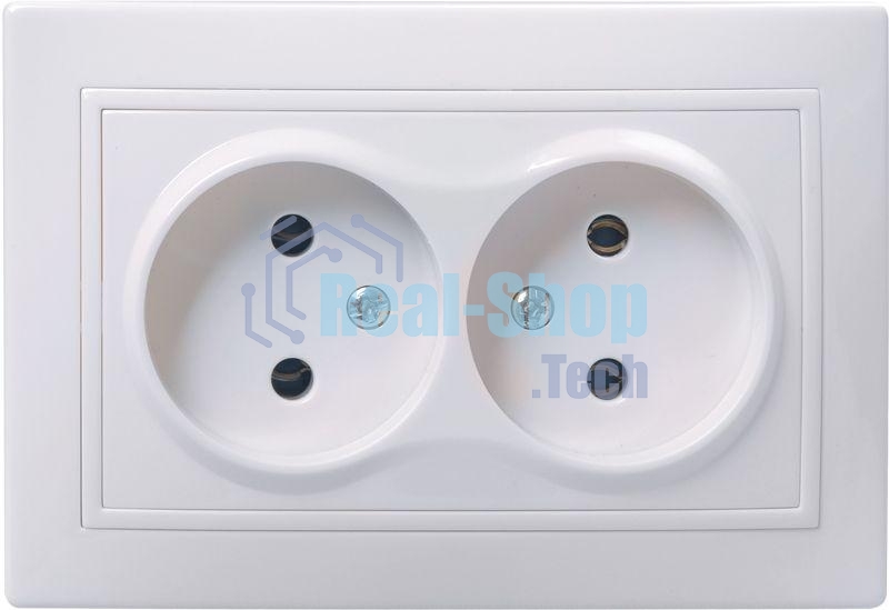 Розетка 2-м СП Кварта 10А IP20 без заземл. белый ИЭК ERK23-K01-10-DM