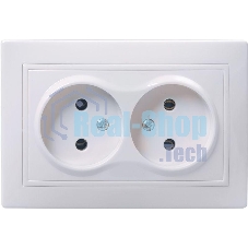 Розетка 2-м СП Кварта 10А IP20 без заземл. белый ИЭК ERK23-K01-10-DM Розетка 2-м СП Кварта 10А IP20 без заземл. белый ИЭК ERK23-K01-10-DM