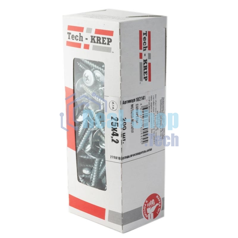 Саморез для тонкого метал. листа 4.2х25 (уп.200шт) коробка Tech-Krep 102141