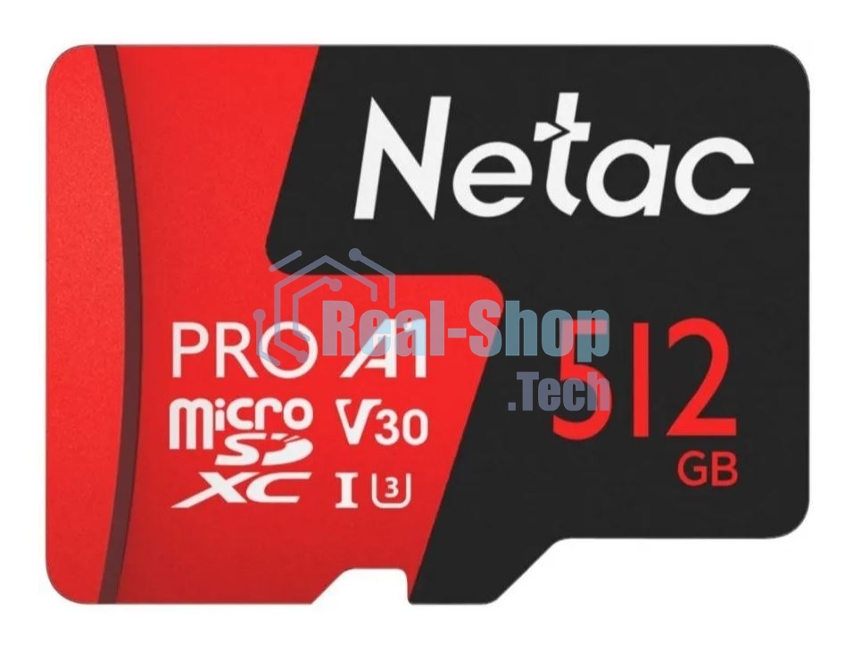 Флеш карта MicroSD card Netac P500 Extreme Pro 512Gb, retail version w/SD adapter