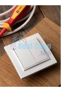 Выключатель 2-клавишный СП,10А, белый EKF Basic Минск