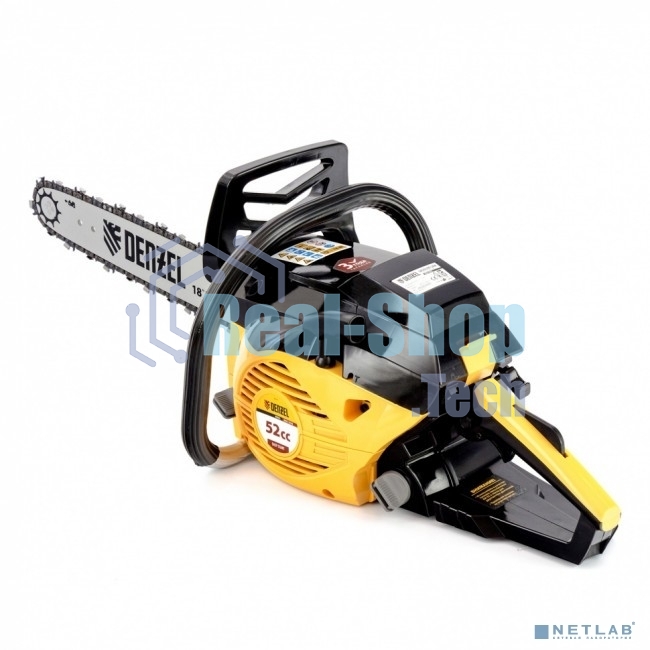 Пила цепная бензиновая Denzel DGS-5218, шина 45 см, 52см3, 3,5 л.с., шаг 0,325, паз 1,5 мм,