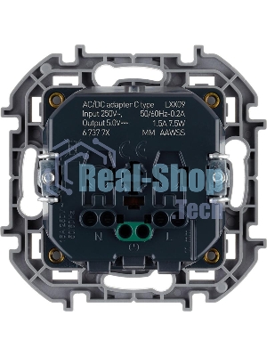 Розетка 2К+З немецкий стандарт 16А 250В с зарядным устройством USB C 1.5А 5В алюминий