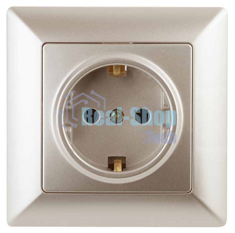 Розетка Intro 2P+E Schuko, 16А-250В, СУ, Solo, шампань (10/200/2000) 4-202-04
