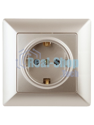 Розетка Intro 2P+E Schuko, 16А-250В, СУ, Solo, шампань (10/200/2000) 4-202-04