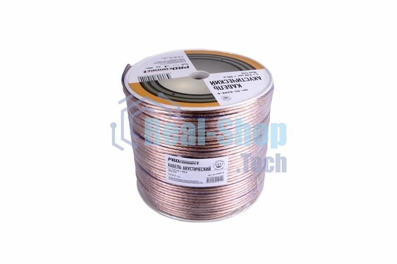 Кабель акустический PROconnect 2х4,00 мм², прозрачный BLUELINE, бухта 100 м