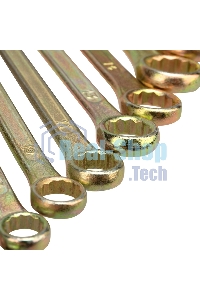 Набор ключей комбинированных Rexant (8-11, 13, 14, 17, 19 мм), 8 шт., желтый цинк