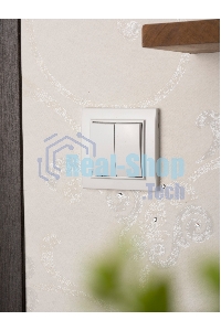 Выключатель 2-клавишный СП,10А, белый EKF Basic Минск