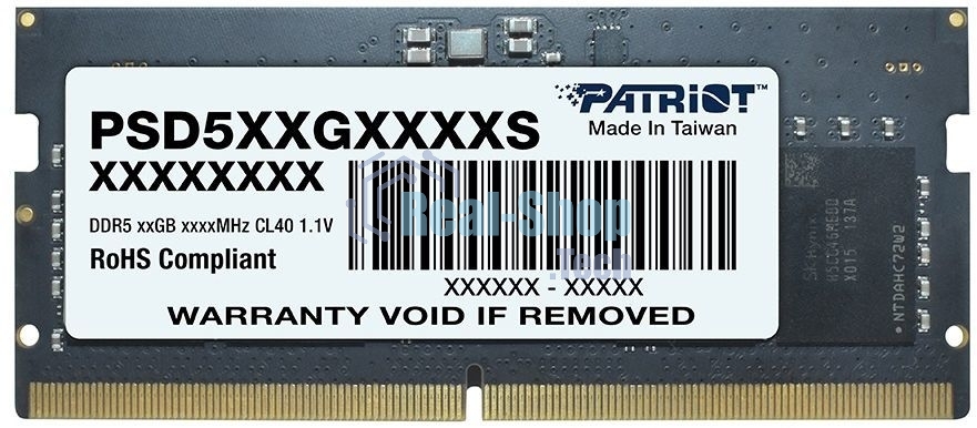 Оперативная память Patriot Signature, DDR5, 8GB (1x8 GB), 5600 MHz, CL46, SO-DIMM