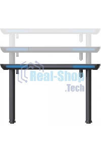 Стол компьютерный Cactus CS-EGD-BK-LED столешница закаленное стекло, черный, каркас черный