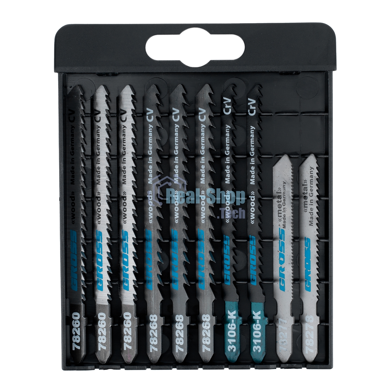 Набор полотен GROSS для электролобзика универсальный, 10шт., DIY, пластиковый кейс 78295