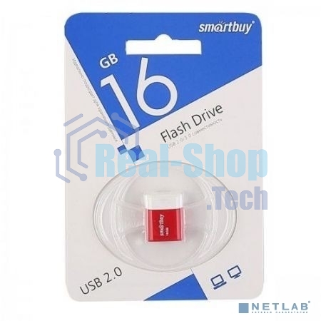 Флешка USB Smartbuy LARA Red (SB16GbLARA-R), 16Gb, USB 2.0, R/W 15/5, красный/белый