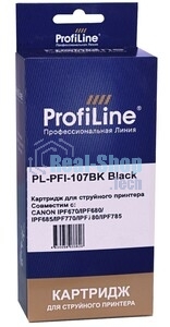 Картридж струйный ProfiLine PL-PFI-107BK для принтеров Canon IPF670/IPF680/IPF685/IPF770/IPF780/IPF785 с чернилами Black
