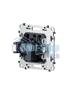 Механизм компьютерной розетки RJ-45 (8P8C) CAT6A экранированной с автоматической защитной шторкой QUANT VM185