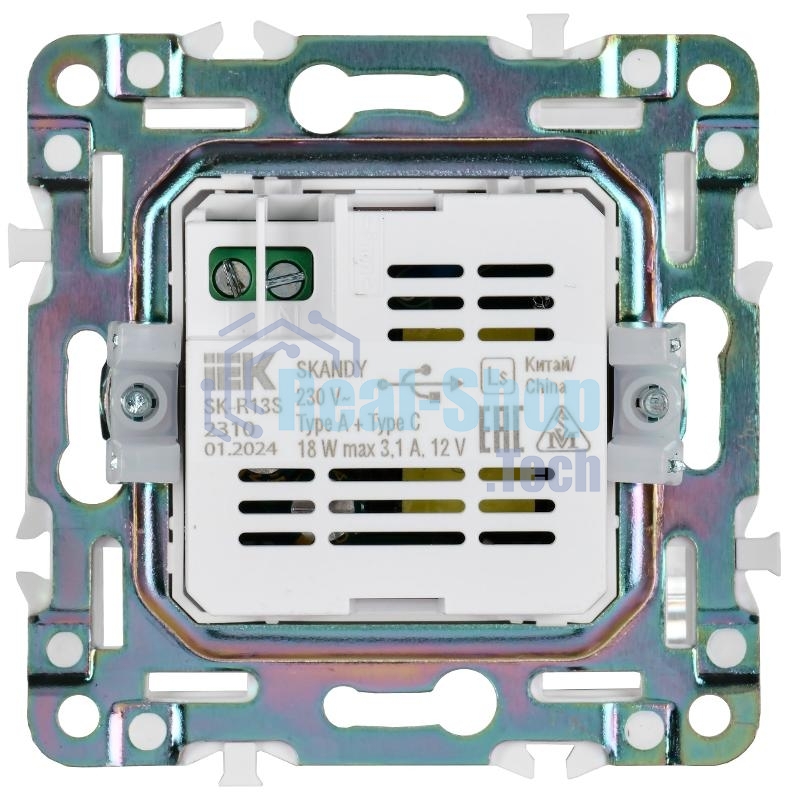 SKANDY Розетка USB A+C 18Вт SK-R13S серебряный  | SK-U22-018-K23 | IEK