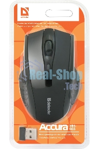 Мышь беспроводная Defender Accura MM-665 черный, 1600 dpi, радиоканал, USB, кнопки - 6