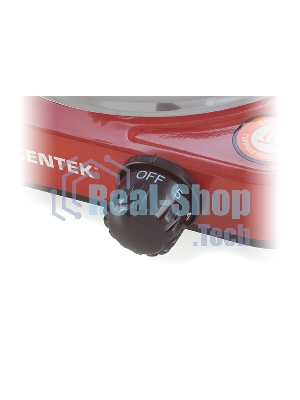 Плита настольная электрическая Centek CT-1508 красный, 1 кВт, ТЭН, конфорки - 1, эмаль, поворотные переключатели
