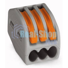 Универсальная клемма, 3-проводная, серая (0,08-2,5/4 мм²) (50 шт./уп.) WAGO 222-413