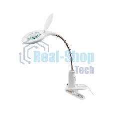 Лупа настольная 3D+12D Rexant с подсветкой 60 LED, прищепка, белая