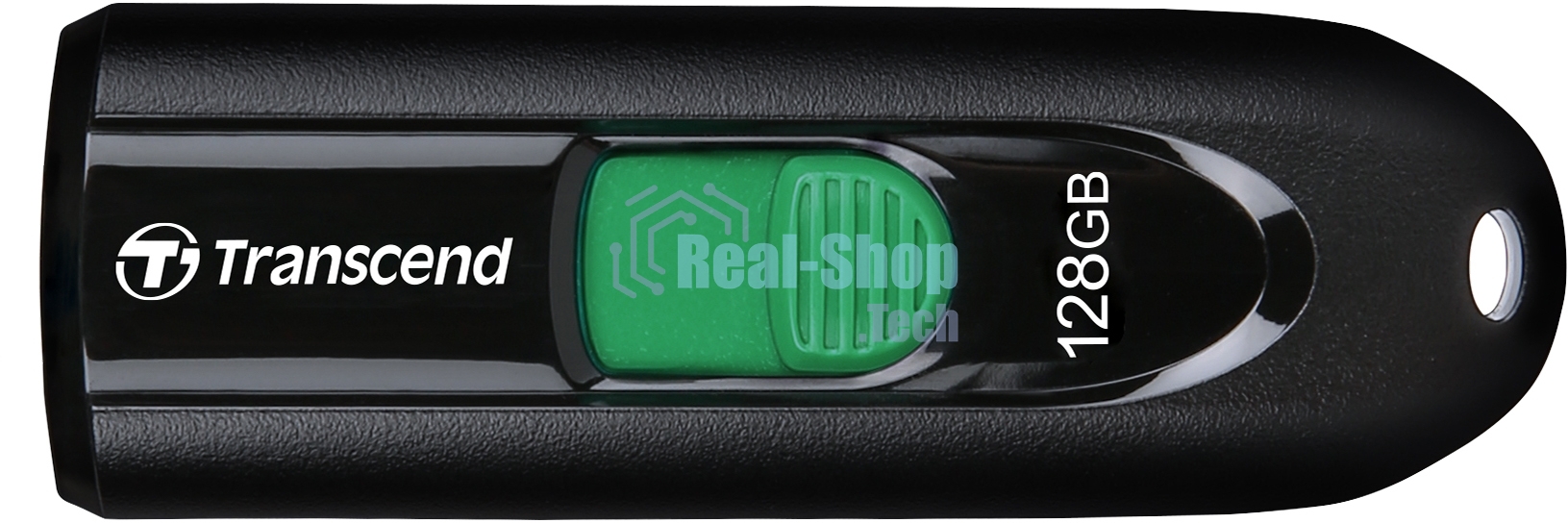Флешка USB Transcend JetFlash 790C (TS128GJF790C), 128Gb, USB 3.2, R/W 90/60, черный/зеленый