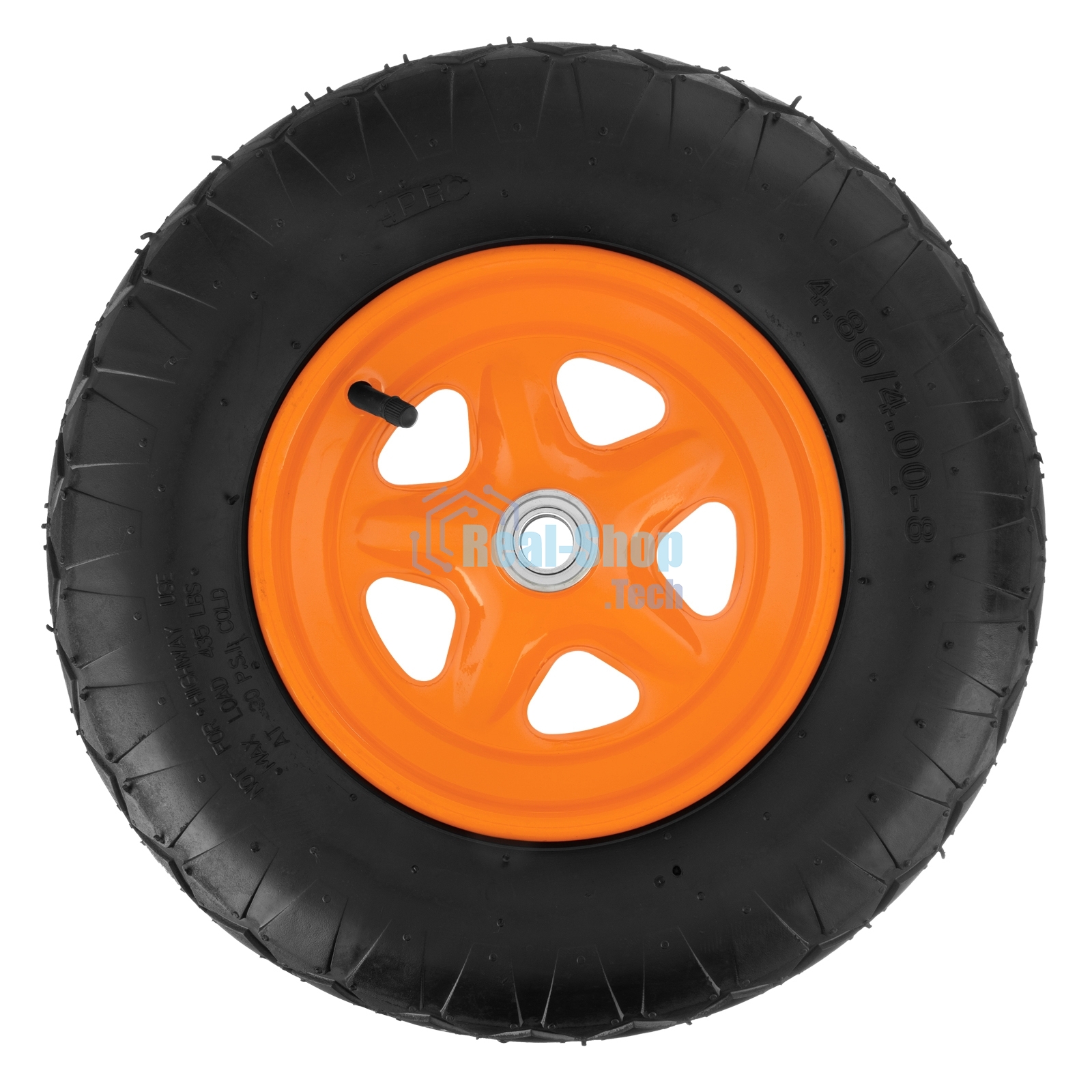 Колесо пневматическое Palisad 4.80/4.00-8, D 380 мм, подш. внут. диам. 20 мм, длина оси 90 мм