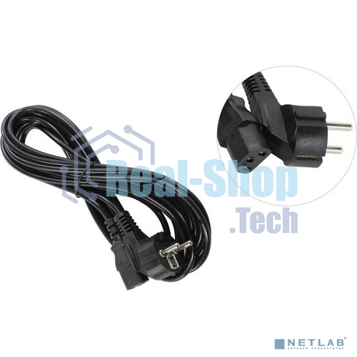 Кабель питания ExeGate Power PC-5P (Евровилка угловая Schuko->С13) VDE-250V-3*0.5-CU, 6A, 5м
