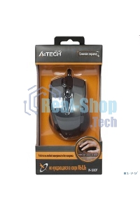 Мышь проводная A4Tech N-500F серый глянец/черный, 1200 dpi, USB, кнопки - 4