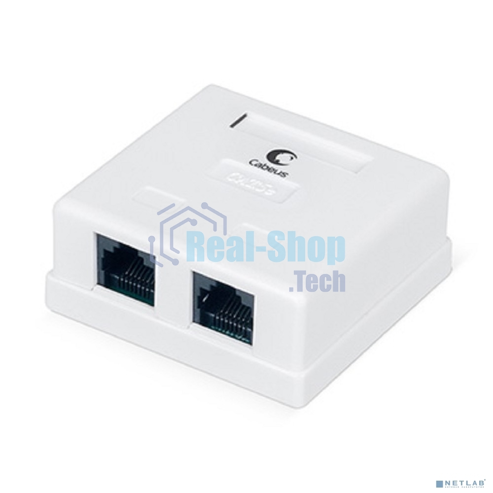 Розетка компьютерная Cabeus WS-8P8C-Cat.5e-2 RJ-45, категория 5e, двойная, внешняя, Dual IDC