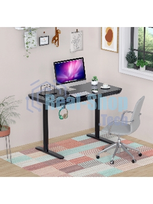 Стол компьютерный Cactus CS-EGD-BK-LED столешница закаленное стекло, черный, каркас черный