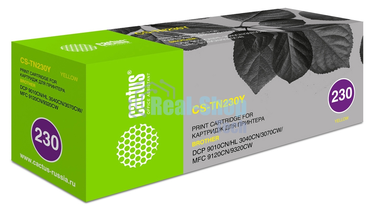 Картридж лазерный Cactus CS-TN230Y желтый (1400 стр.) для Brother HL-3040/3070, DCP-9010, MFC-9120/9320