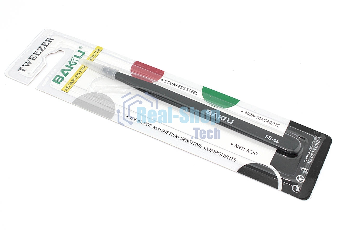 Пинцет BAKU белый Card Series SS-SA
