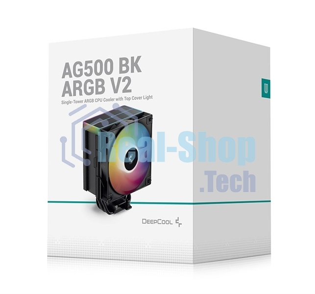 Кулер для процессора DEEPCOOL AG500 BK ARGb V2 черный 120мм алюминий+медь 1900rpm 29.4db 40pin 240W 160мм