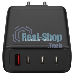 Сетевое зарядное устройство Qumo Energy Charger GaN PD 100 Вт, USB-A + 3 USB Type-C, (0100), черный