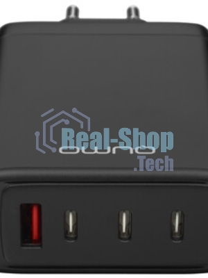 Сетевое зарядное устройство Qumo Energy Charger GaN PD 100 Вт, USB-A + 3 USB Type-C, (0100), черный