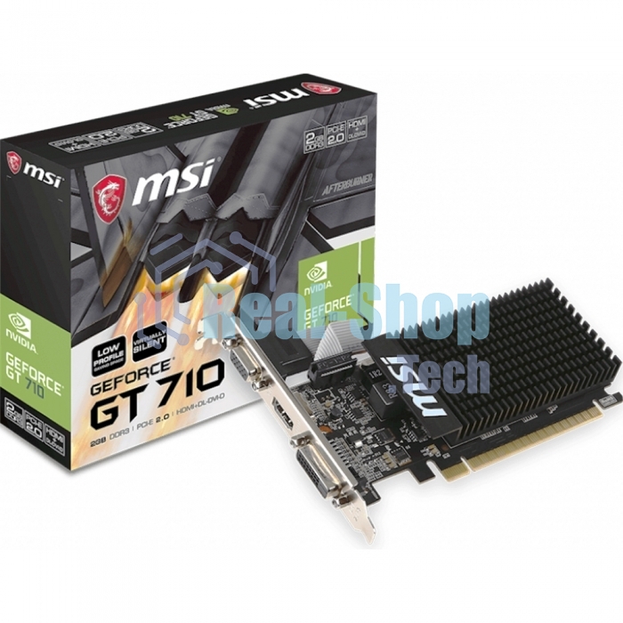 Видеокарта MSI PCI-E GT 710 2GD3H LP nVidia GeForce GT 710 2048Mb 64bit DDR3 954/1600 DVIx1/HDMIx1/CRTx1/HDCP Ret low profile