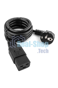 Кабель питания для UPC Gembird/Cablexpert, 1.8м, Schuko-С19, 16А, черный, с заземлением(PC-186-C19)