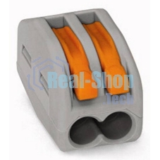 Клеммы,сжим Wago 222-412 Универсальная многоразовая 2-проводная клемма (0,08-2,5 (4) мм2) 50шт. (07-5152)