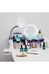 Лупа настольная 3D+12D Rexant с подсветкой 60 LED, прищепка, белая