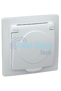 Розетка 1-м СП Кварта 16А РСб10-3-КБ с защ. крышкой с заземл. IP20 белый ИЭК ERK15-K01-16-DM