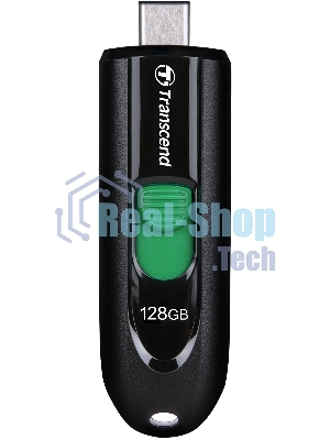 Флешка USB Transcend JetFlash 790C (TS128GJF790C), 128Gb, USB 3.2, R/W 90/60, черный/зеленый