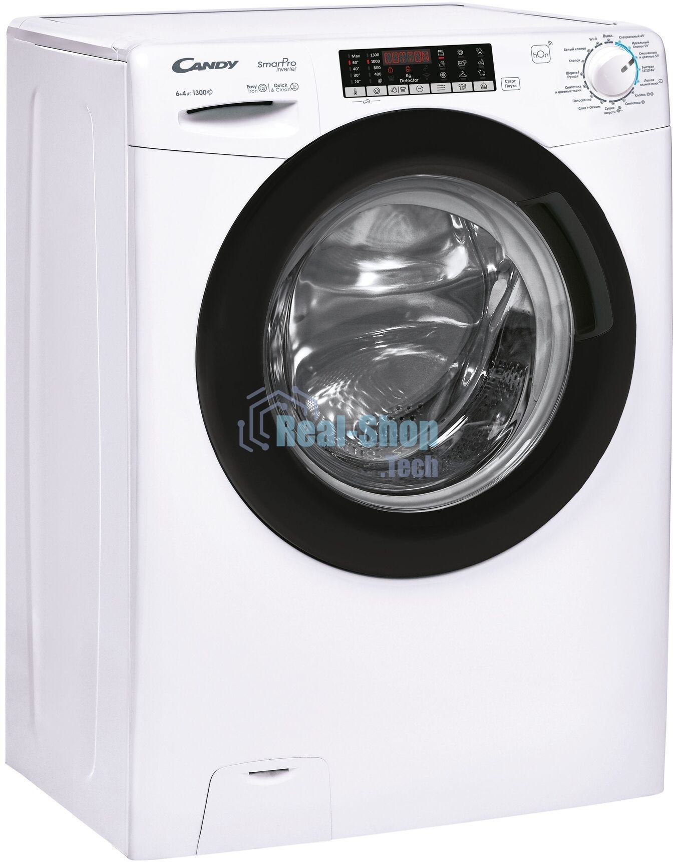 Стиральная машина Candy Smart Pro Inverter CSOW43 646TWMB-07 белый, загрузка фронтальная 6 кг, 1300 об/мин, класс B