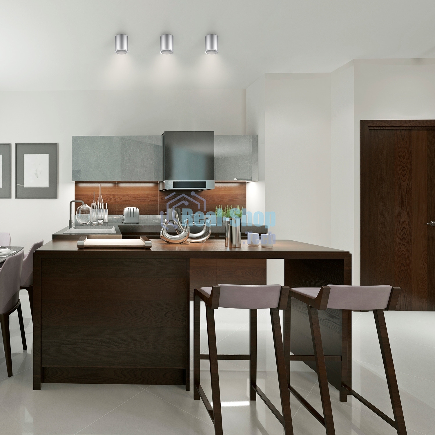 Светильник светодиодный накладной Gauss HD004 12W (хром сатин) 4100K 79x100мм HD004