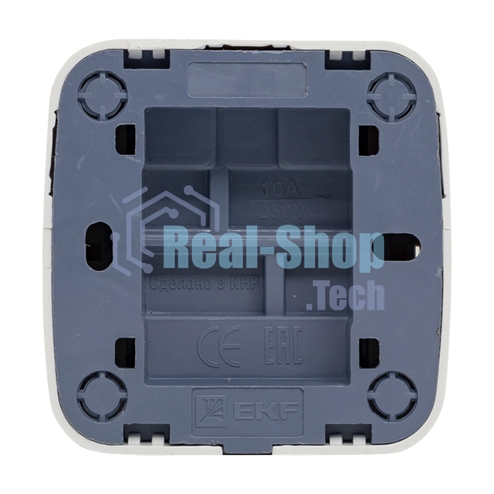 Выключатель 2-клавишный ОП 10А с индикатором белый EKF Basic Минск