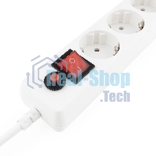 Сетевой фильтр Гарнизон ECL-6-W-5, 6 р, 10А, 5 м, ур.защиты 4, белый, пакет