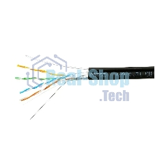 Кабель Cablexpert FPC-5051E-4-CU-OUTR/100, FTP outdoor 4x2x0.51 на тросу, медный, кат.5e, однож., 100м, box, черный