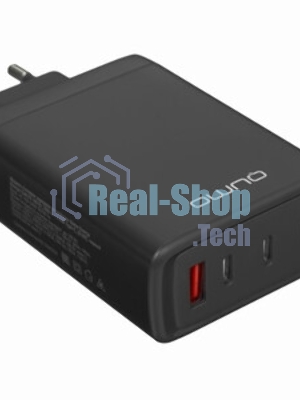 Сетевое зарядное устройство Qumo Energy Charger GaN PD 100 Вт, USB-A + 3 USB Type-C, (0100), черный