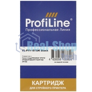Картридж струйный ProfiLine PL-PFI-107BK для принтеров Canon IPF670/IPF680/IPF685/IPF770/IPF780/IPF785 с чернилами Black