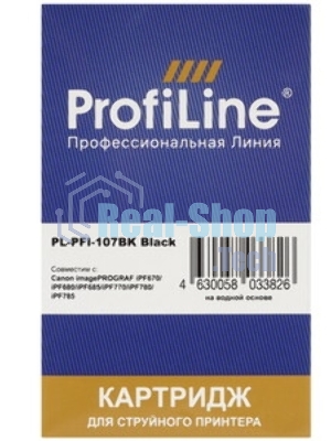 Картридж струйный ProfiLine PL-PFI-107BK для принтеров Canon IPF670/IPF680/IPF685/IPF770/IPF780/IPF785 с чернилами Black