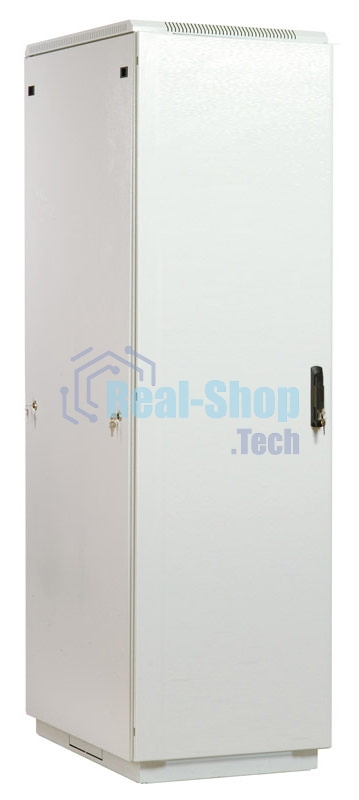 Шкаф коммутационный ЦМО ШТК-М-42.6.10-3ААА 42U 600x1020 мм пер. дв. металл задн. дв. стал. лист 2 бок. пан. направл. под закл. гайки 550 кг серый